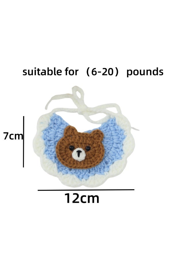 Oldzhan Pet cat knitted collar scarf handmade wool knitting scarf drool scarf photo decoration - Image 3